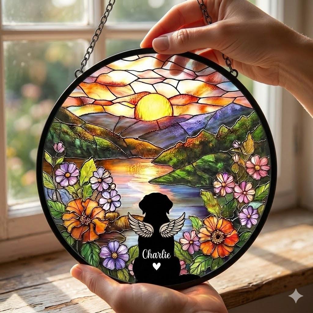 Personalized Golden Retriever Loss Sympathy Gift, Custom Dog Memorial Suncatcher, Pet Memorial Gift, Loss of Dog Gift, Remembrance Gift - image 4