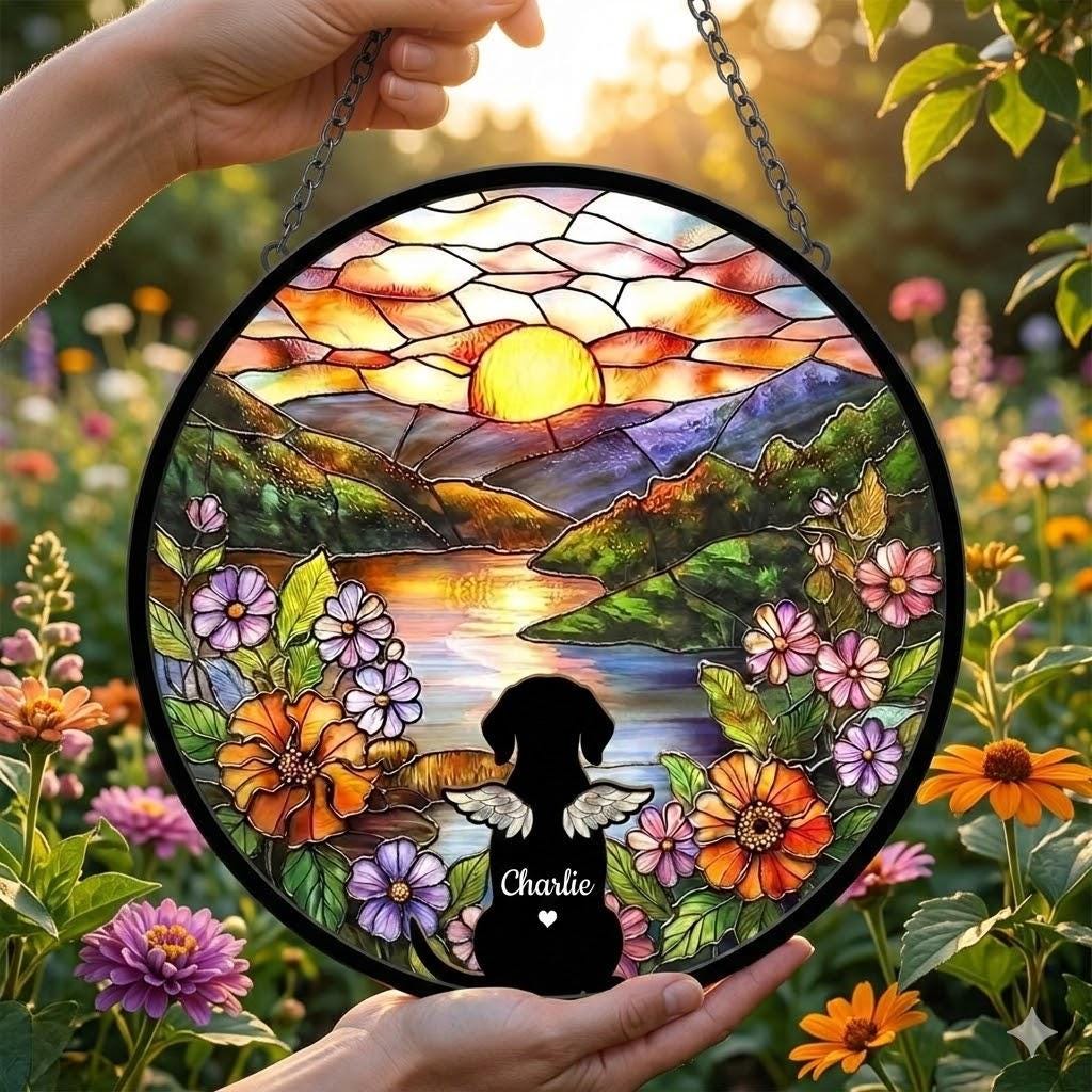 Personalized Beagle dog Loss Sympathy Gift, Custom Dog Memorial Suncatcher, Pet Memorial Gift, Loss of Dog Gift, Remembrance Gift - image 3
