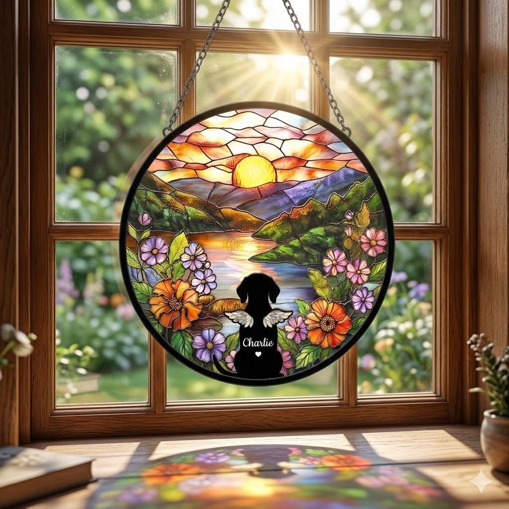 Personalized Beagle dog Loss Sympathy Gift, Custom Dog Memorial Suncatcher, Pet Memorial Gift, Loss of Dog Gift, Remembrance Gift - image 2