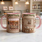 Personalized Bakery Mug, Bakery Faux 3D Effect Mug, Kitchen Baking Gift For Her