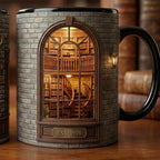 Personalized Bookshop Mug, Faux 3D Effect, Book Lover Gift, Owner Book Store - image 4
