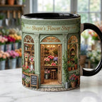 Custom Name Flower Shop Faux 3D Effect Mug, Gift For Florist - image 2