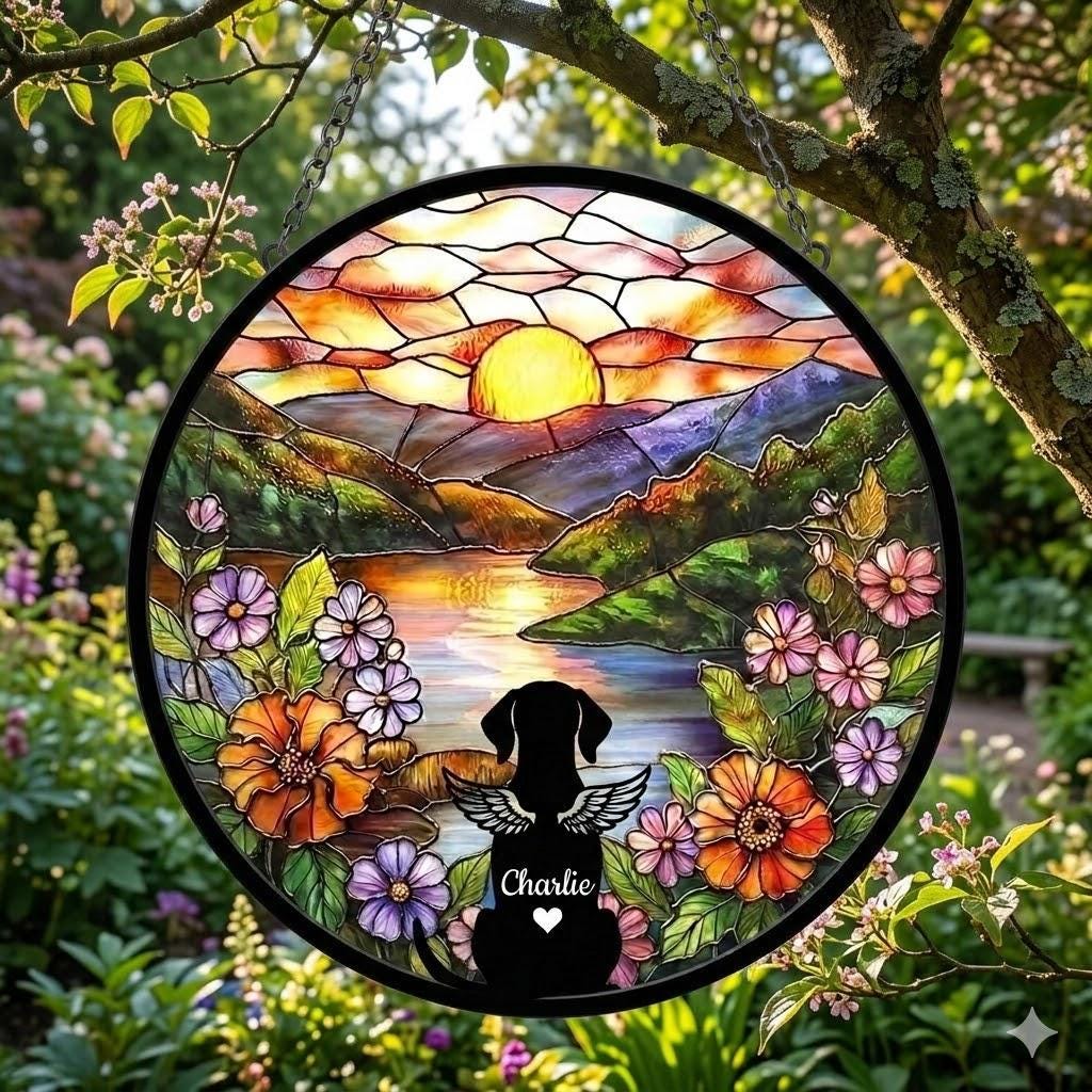 Personalized German Shorthaired Pointer Loss Sympathy Gift, Custom Dog Memorial Suncatcher, Pet Memorial Gift, Loss of Dog Gift, Remembrance - image 3