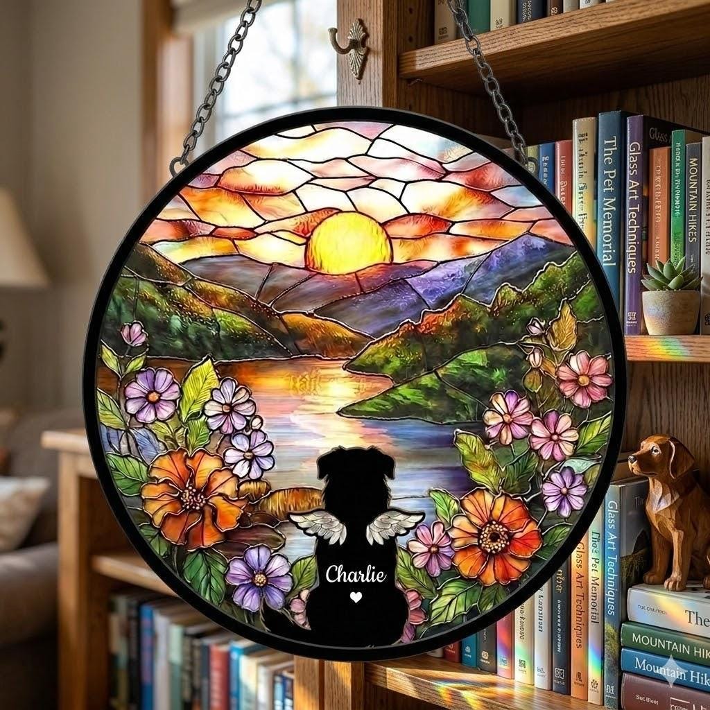 Personalized Australian Shepherd dog  Loss Sympathy Gift, Custom Dog Memorial Suncatcher, Pet Memorial Gift, Loss of Dog Gift, Remembrance - image 3