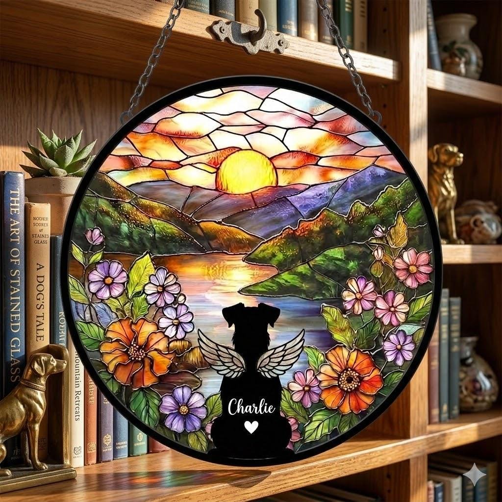 Personalized Miniature Schnauzer Dog   Loss Sympathy Gift, Custom Dog Memorial Suncatcher, Pet Memorial Gift, Loss of Dog Gift, Remembrance - image 3