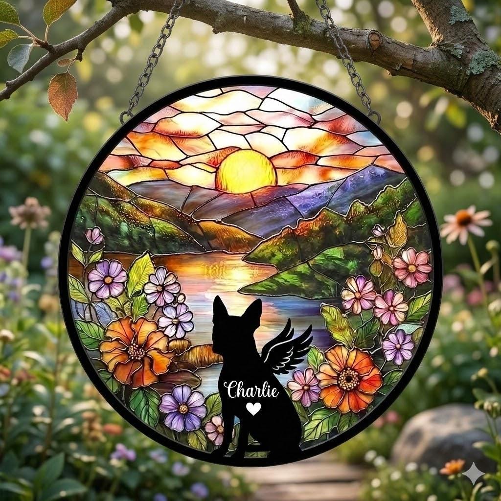 Personalized Boston Terrier  Dog   Loss Sympathy Gift, Custom Dog Memorial Suncatcher, Pet Memorial Gift, Loss of Dog Gift, Remembrance - image 2