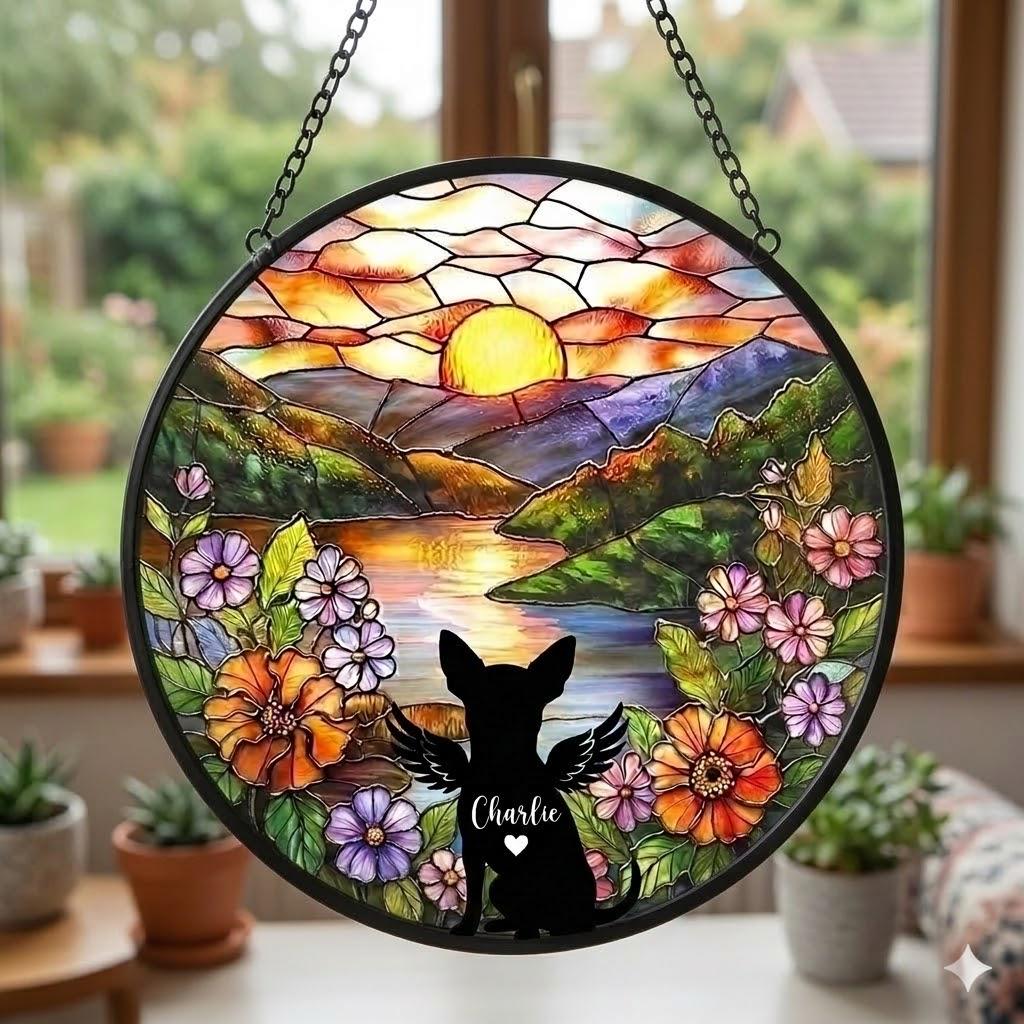 Personalized Chihuahua   Dog   Loss Sympathy Gift, Custom Dog Memorial Suncatcher, Pet Memorial Gift, Loss of Dog Gift, Remembrance - image 4