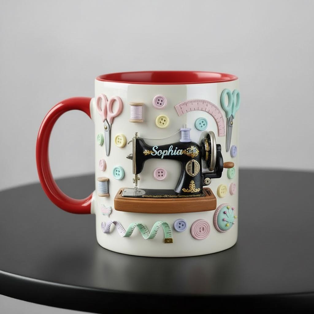 Personalized Sewing Mug, Custom Sewing Knitting Lover Coffee Cup, Mothers Day Gift, Gift for Mom Grandma - image 4