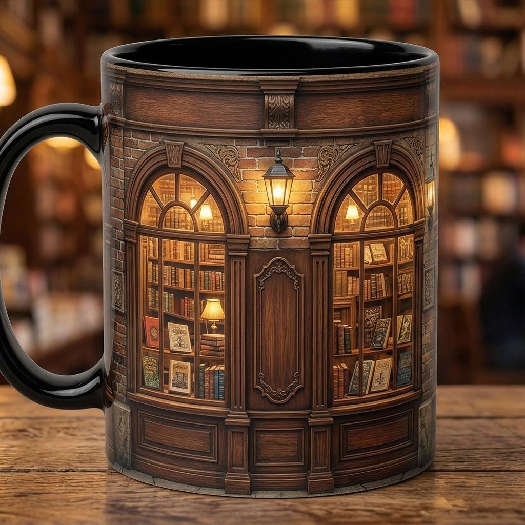 Personalized Bookshop Faux 3D Effect Mug, Custom Name Mug, Book Lover Gift, Owner Book Store - image 4