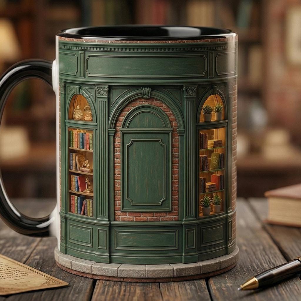 Personalized Owner Book Store Mug, Faux 3D Effect, Book Lover Gift - image 4