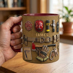Personalized Firefighter Faux 3D Accent Mug, Fire Rescue Stuff Cup, Proud Fireman - image 2