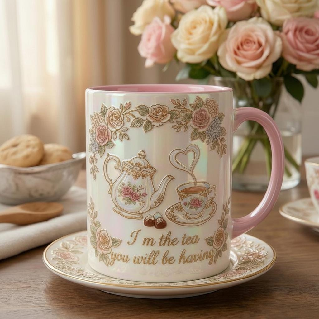 I Am The Tea You Are Having Mug, Drama Tv Series Quote Coffee Mug, Sarcastic British Humor Cup
