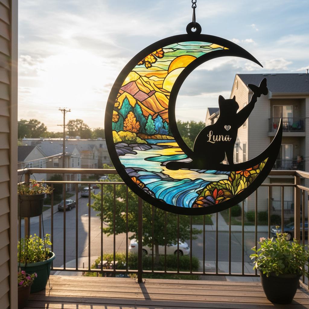 Personalized Cat Memorial Suncatcher, Custom Loss Of Cat Sympathy Gift, Cat Remembrance Gift, Gift For Cat Lovers - image 6