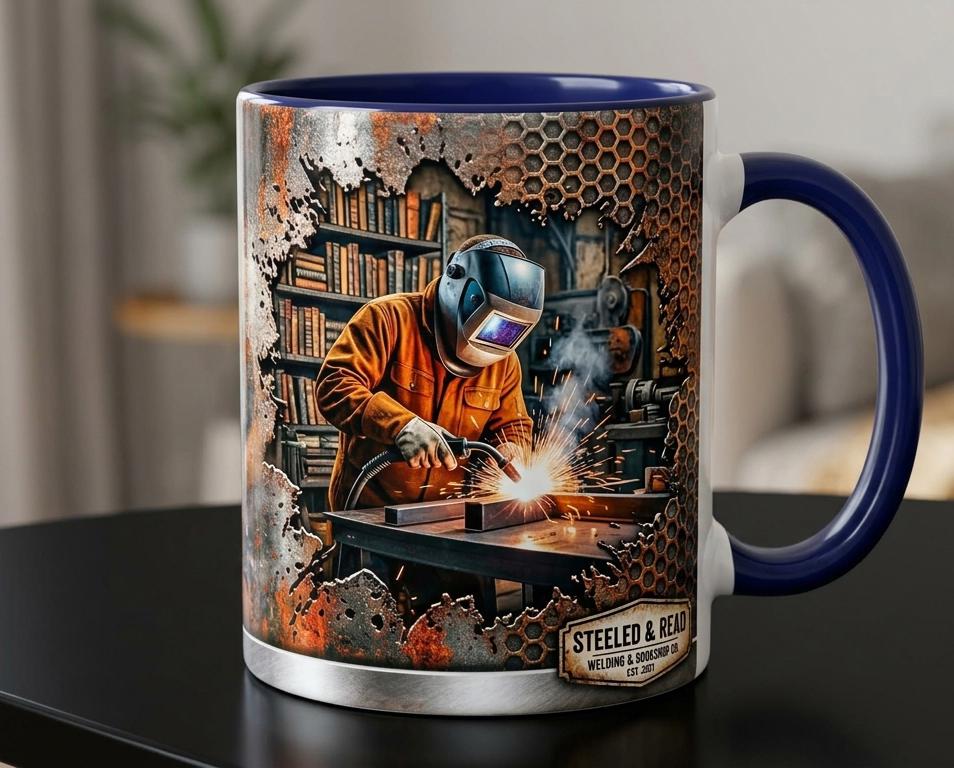 Welder 3D Effect, Custom Name Accent Mug, Personalized Welder Coffee Cup, Gift For Husband - image 2