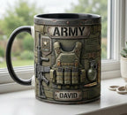 Custom Name Military Mug, Personalized US Army Coffee Mug, Gift for Him Her - image 3