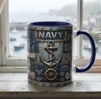 Custom Name Military Mug, Personalized US Army Navy Coffee Mug, Gift for Him Her - image 2