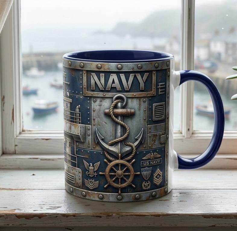 Custom Name Military Mug, Personalized US Army Navy Coffee Mug, Gift for Him Her - image 2