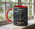 Custom Name Military Mug, Personalized US Army Navy Coffee Mug, Gift for Him Her - image 3