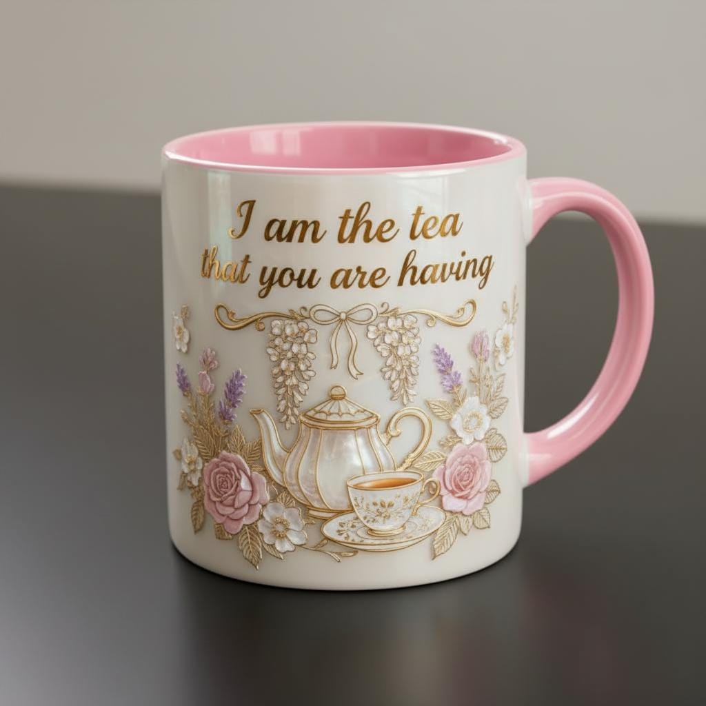 I Am The Tea You Are Having Mug, Drama Tv Series Quote Accent Mug, Sarcastic British Humor Cup - image 2