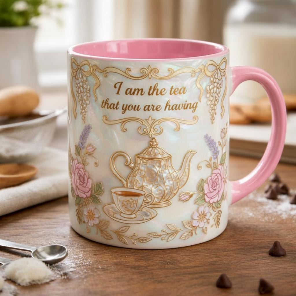 I Am The Tea You Are Having Mug, Drama Tv Series Quote Coffee Mug, Sarcastic British Humor Cup