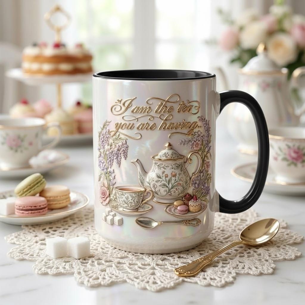I Am The Tea That You Are Having Accent Mug, Bookish Tea Lover Mug, Romance Reader Gift, Faux 3D Effect - image 5