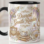 Dearest Gentle Reader Accent Mug, Bookish Tea Lover Mug, Romance Reader Gift, Faux 3D Effect - image 3