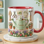 Personalized Gardening Accent Mug, Faux 3D Effect Mug, Gift for Mom Grandma - image 3
