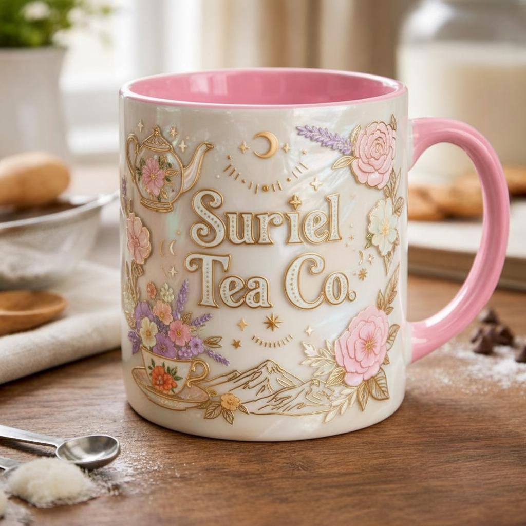Suriel Tea Co Mug, Fantasy Reader Coffee Mug, Bookish Gift, Reading Book Lover