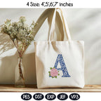 Chinoiserie Floral Alphabet A–Z Embroidery Design, Blue White Monogram Letters with Hydrangea, Elegant Font,4 Sizes,Digital Instant Download - image 3