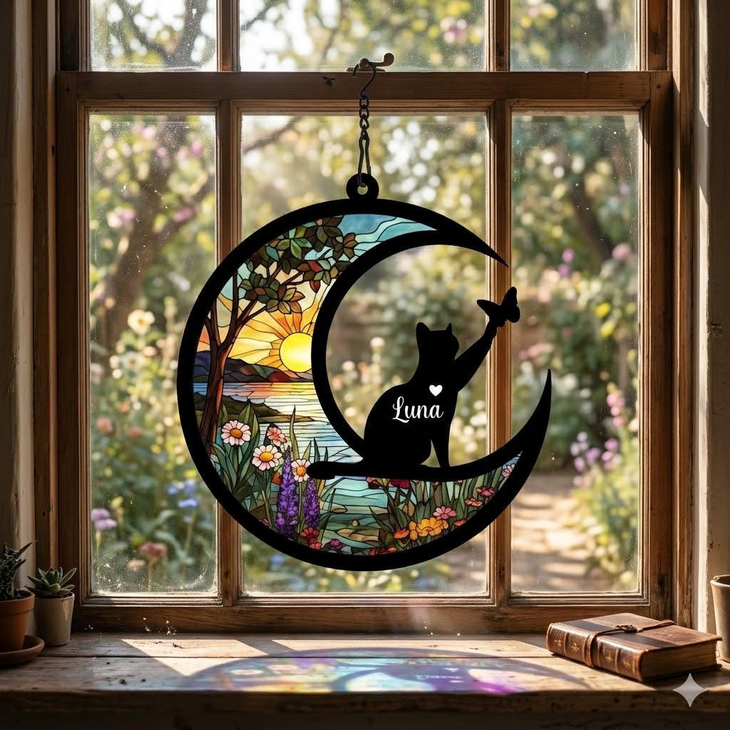 Personalized Cat Loss Sympathy Gift, Custom Cat Memorial Suncatcher, Gift For pet Lovers, Cat Remembrance Gift - image 7