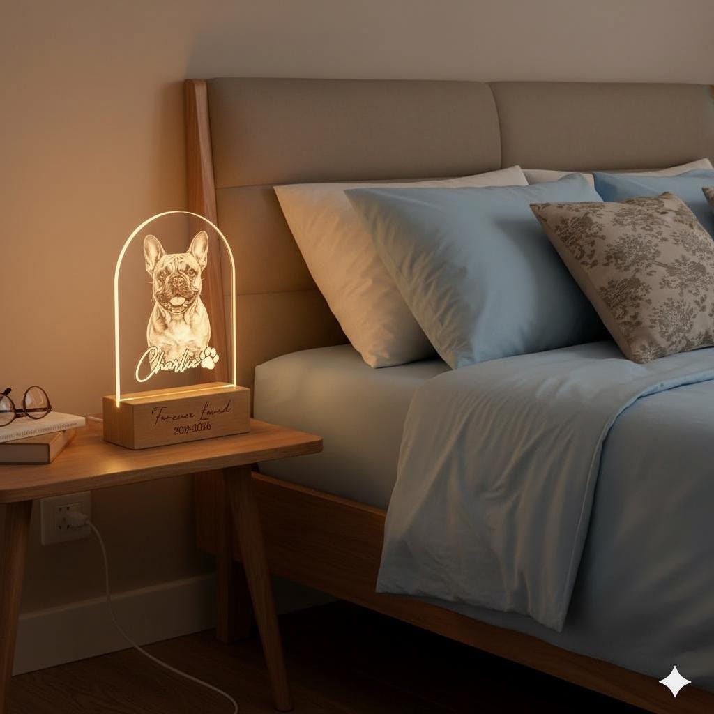 Personalized French Bulldog Dog LED Night Light — Custom Dog  Sympathy Gift, Dog Memorial Gift , Gift For Dog Lover - image 2