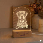Personalized Rottweiler  Dog LED Night Light — Custom Dog  Sympathy Gift, Dog Memorial Gift , Gift For Dog Lover, dog keepsake
