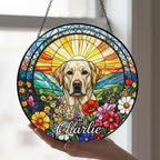 Personalized Labrador Retriever Dog Portrait Stained Glass Suncatcher, Custom Pet Memorial Stained Glass Photo Suncatcher, Dog Loss Keepsake - image 3