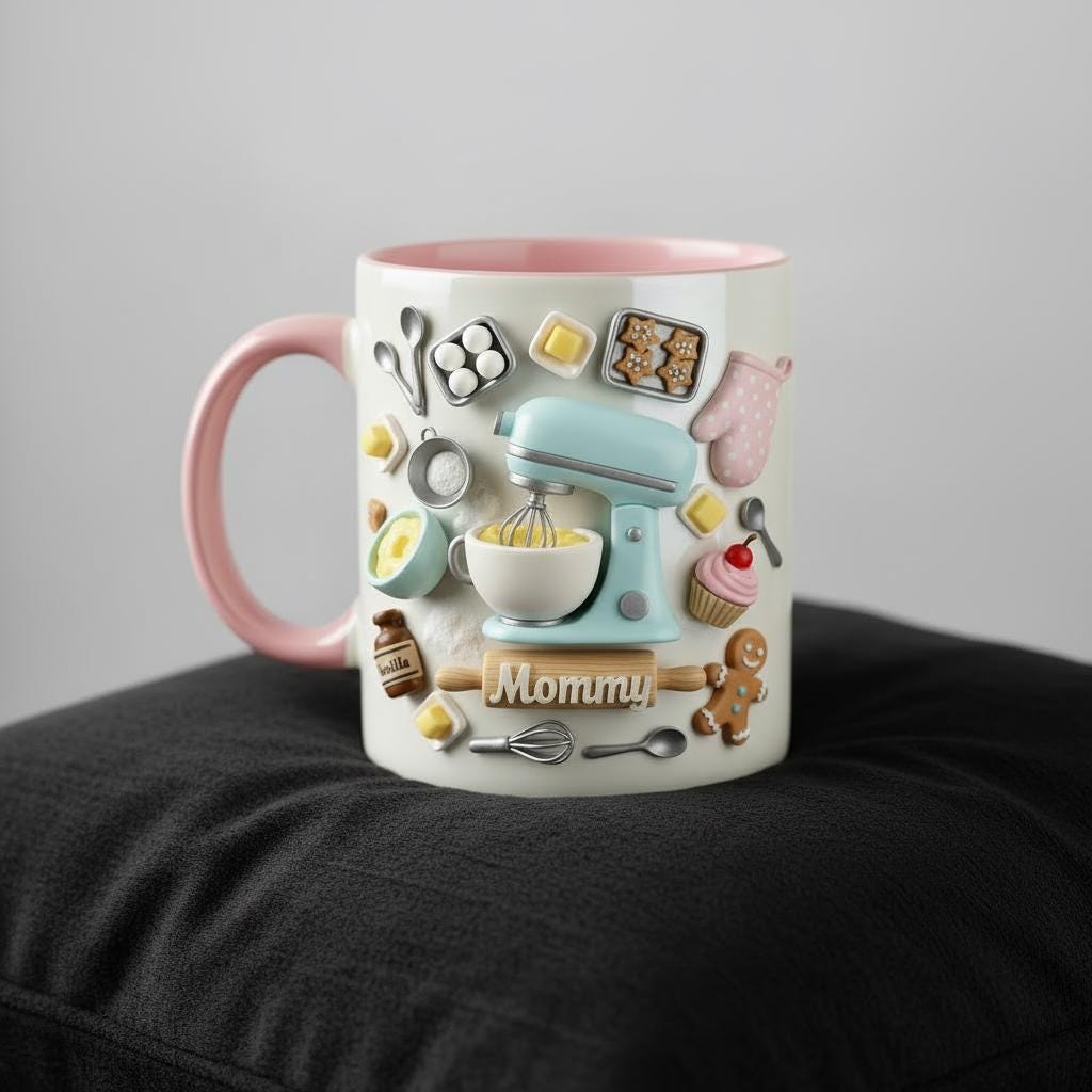 Personalized Baking Mug, Custom Name Cooking Lover Coffee Cup, Mothers Day Gift - image 2
