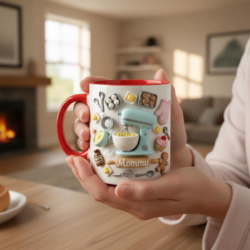 Personalized Baking Mug, Custom Name Cooking Lover Coffee Cup, Mothers Day Gift - image 4