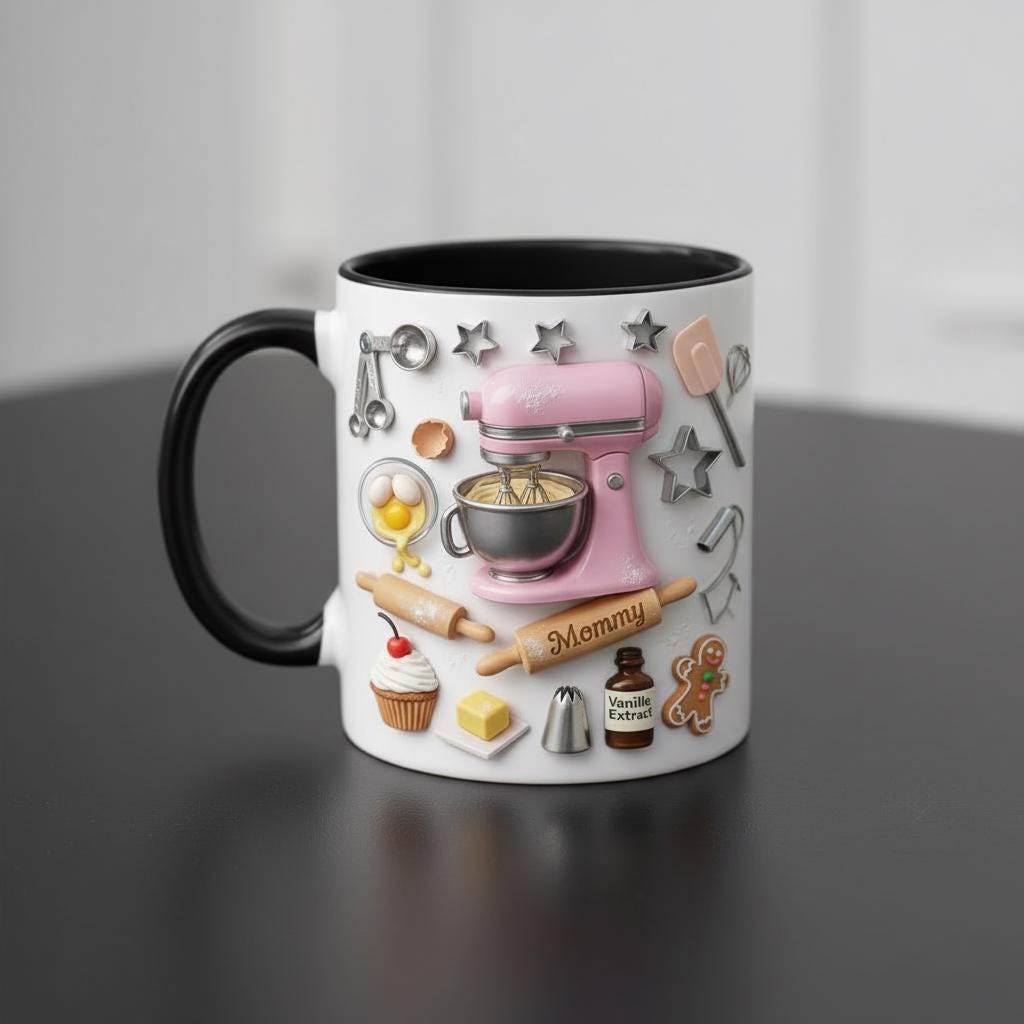 Personalized Baking Mug, Custom Name Cooking Lover Coffee Cup, for Men Women, Mothers Day Gift - image 3