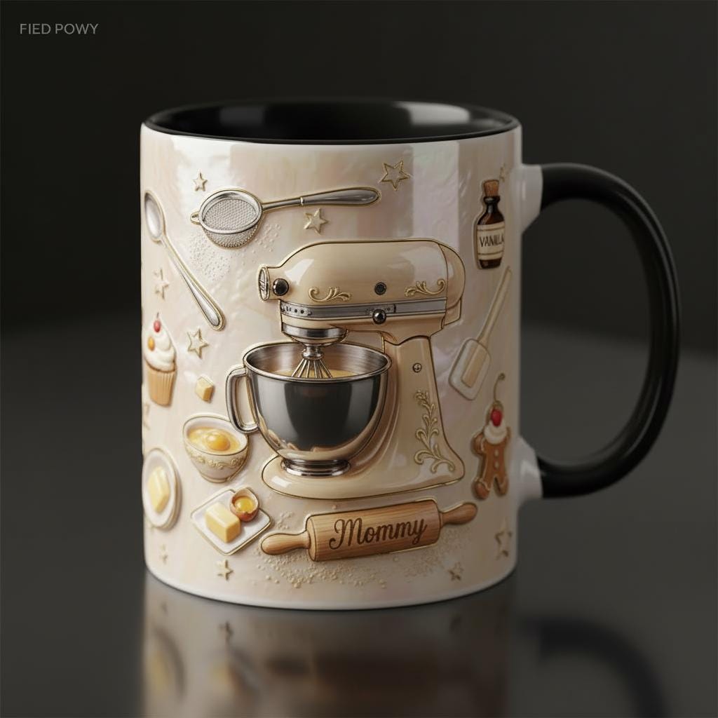 Personalized Baking Mug, Custom Name Cooking Lover Coffee Cup, for Men Women, Mothers Day Gift - image 4