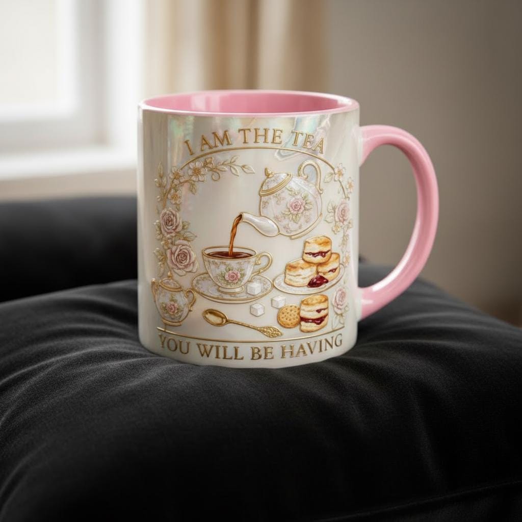 I Am The Tea You Are Having Mug, Drama Tv Series Quote Accent Mug, Sarcastic British Humor Cup - image 2