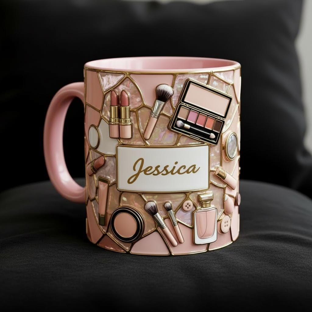Custom Makeup Lover Mug, Personalized Beauty Makeup Artist Accent Mugs, Mothers Day Gift - image 3