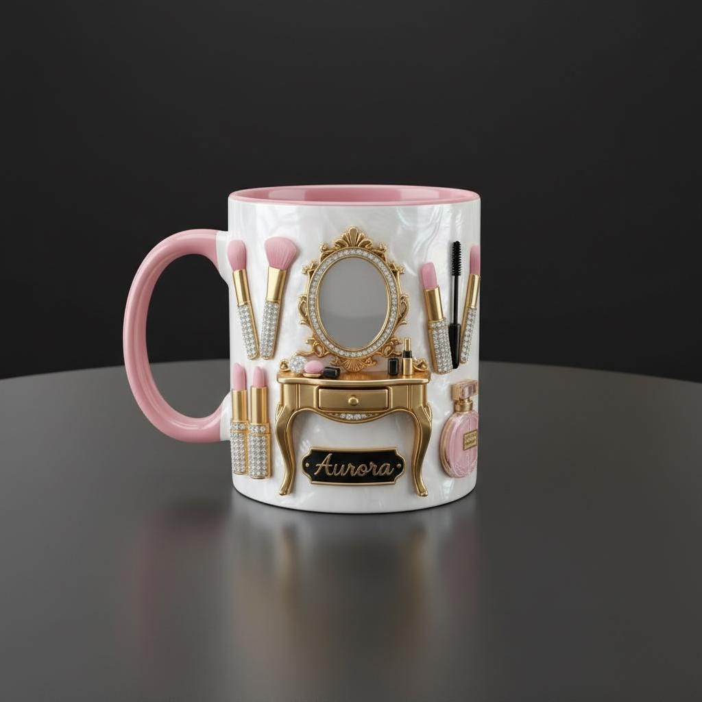 Custom Makeup Lover Mug, Personalized Beauty Lover Cup, Makeup Artist Gift, Mothers Day Gift