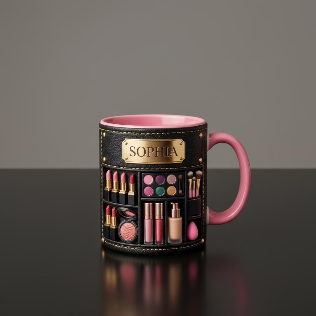 Custom Makeup Lover Mug, Personalized Beauty Makeup Artist Accent Mugs, Mothers Day Gift - image 3