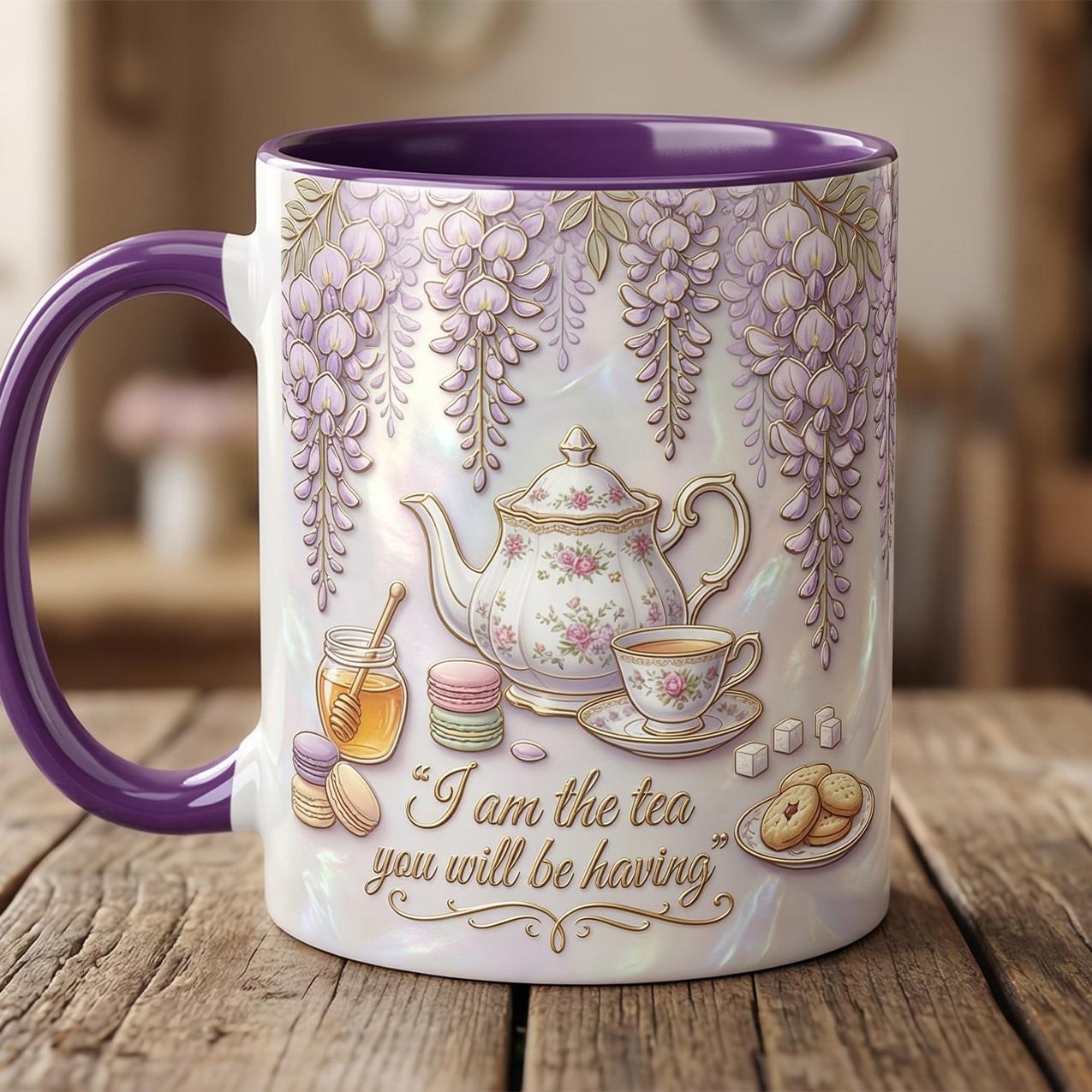 I Am The Tea That You Are Having Faux 3D Accent Mug, Bookish Tea Lover Gift, Romance Reader Accent Mug, BookTok Cup - image 3