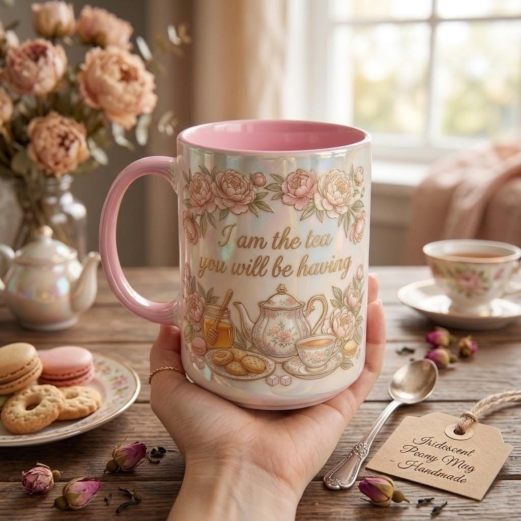 I Am The Tea That You Are Having Accent Mug, Bookish Tea Lover Gift, Romance Reader Accent Mug, Faux 3D Effect - image 3