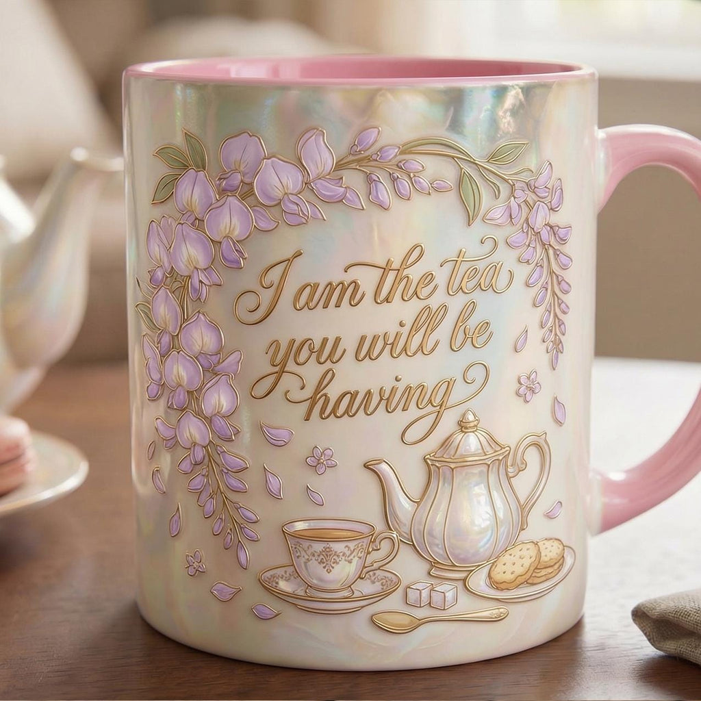 I Am The Tea You Will Be Having Faux 3D Accent Mug, Bookish Tea Lover Gift, Romance Reader Accent Mug
