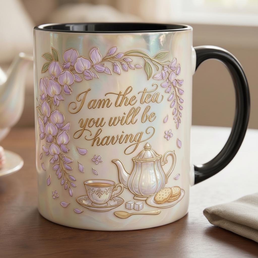 I Am The Tea You Will Be Having Faux 3D Accent Mug, Bookish Tea Lover Gift, Romance Reader Accent Mug - image 6