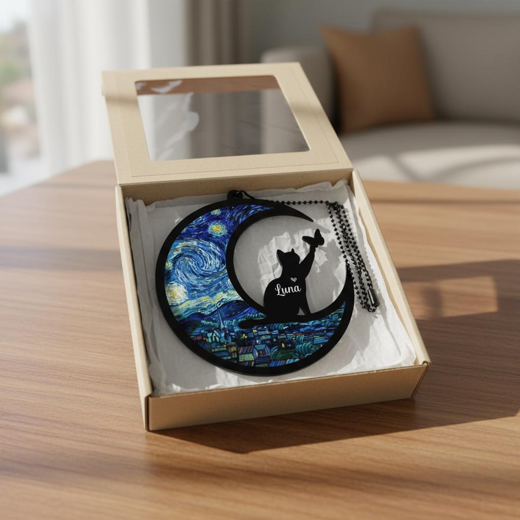Personalized Cat Loss Sympathy Gift, Custom Cat Memorial Suncatcher, Pet lover Gift,In Loving Memory - image 3