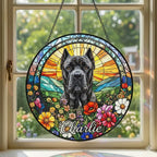 Personalized Cane Corso  Dog Portrait Stained Glass Suncatcher, Custom Pet Memorial Stained Glass Photo Suncatcher,Dog Loss Keepsake - image 2