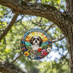Personalized Shih Tzu  Dog Portrait Stained Glass Suncatcher, Custom Pet Memorial Stained Glass Photo Suncatcher,Dog Loss Keepsake - image 4