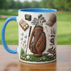Custom Name Golf Faux 3D Accent Mug, Golf Accent Mug, Golf Lover Coffee Cup, Father's Day Gift For Dad Grandpa - image 3