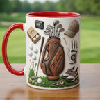 Custom Name Golf Faux 3D Accent Mug, Golf Accent Mug, Golf Lover Coffee Cup, Father's Day Gift For Dad Grandpa - image 2
